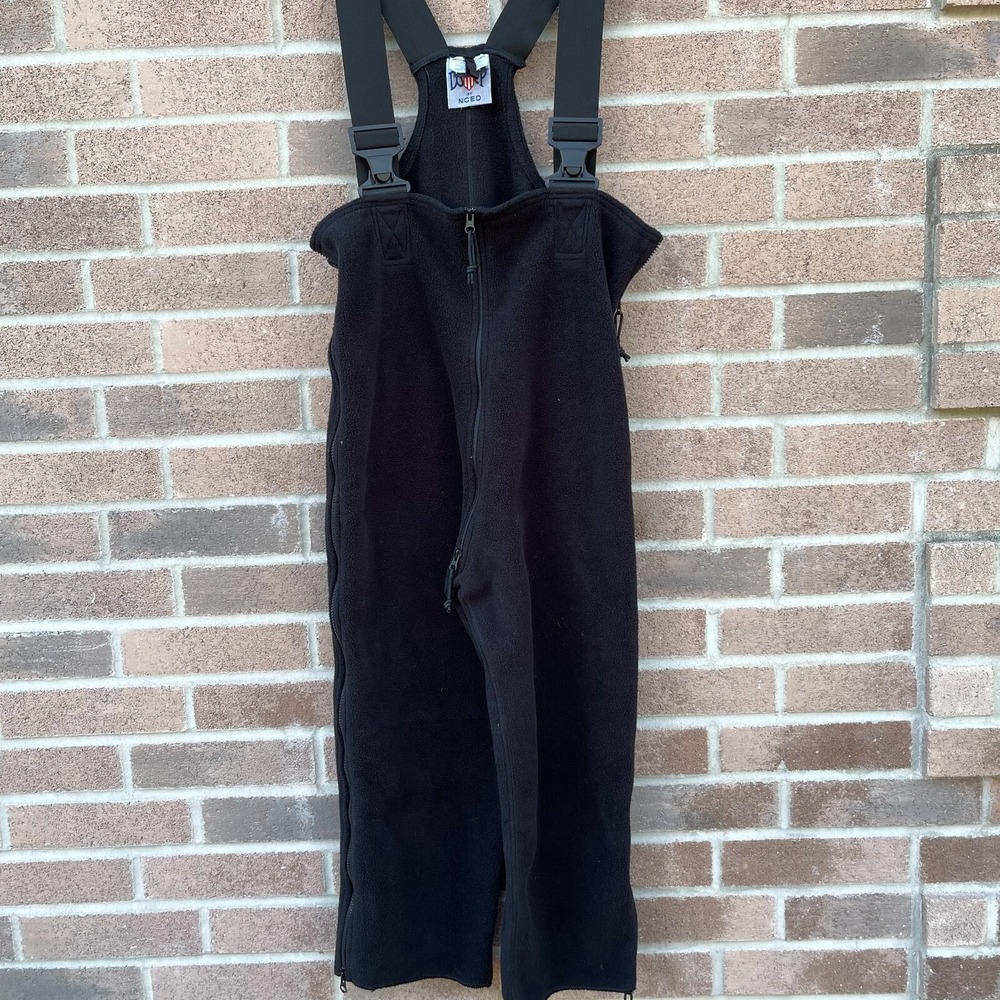 DSCP Bibs Overalls Medium Short Black Polartec Cold Weather Fleece Military